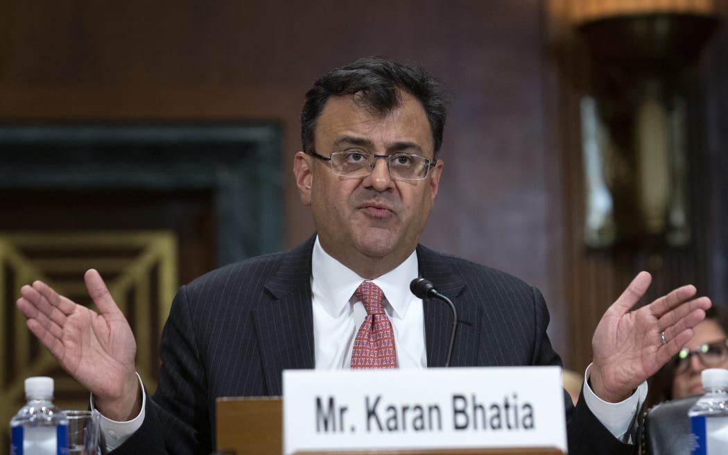 Karan Bhatia, Vice President for Government Affairs and Public Policy at Google, testifies before the Subcommittee on the Constitution on Capitol Hill in Washington D.C.