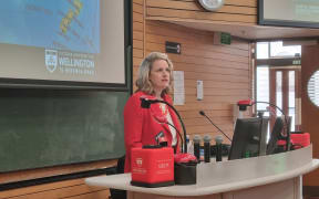 Australian home affairs minister Clare O'Neil, delivering a lecture at Victoria University of Wellington
