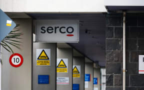 A Serco sign at Mt Eden prison