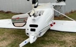 Damage . . . A New Zealand Airline Academy plane that was destroyed at the Oamaru Airport after a severe weather event in May last year.[[SUBS: MAY, 2024]] PHOTO: SUPPLIED