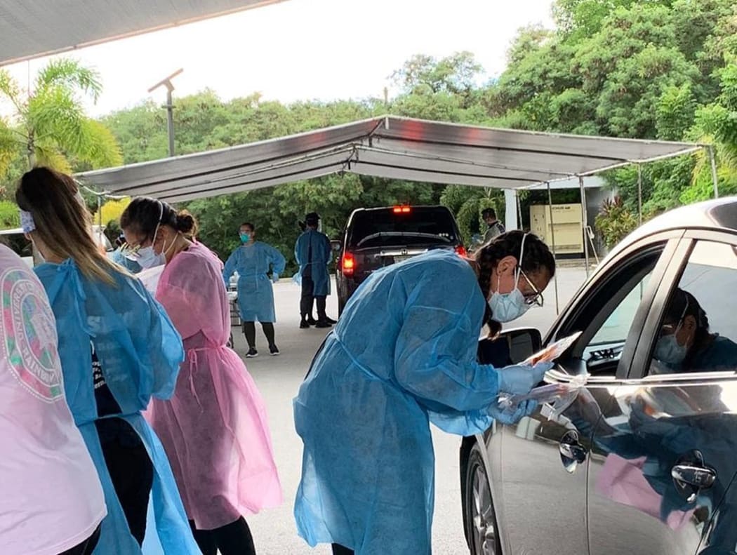 Covid-19 testing underway in Guam.