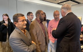 Ethnic community leaders at a meeting with Ethnic Communities Minister Mark Mitchell in April 2025.