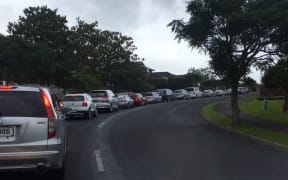 The king tide has coincided with return to school traffic.