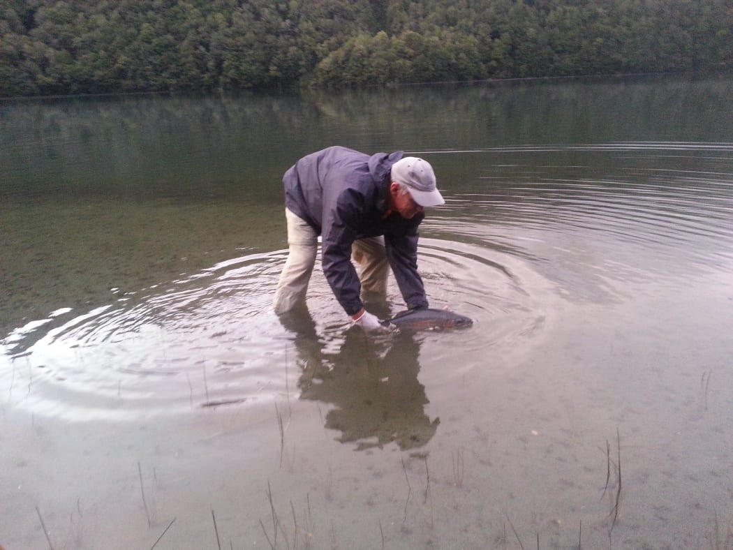 Pete Slotemaker says trout are in good supply.
