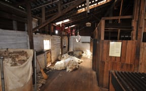 Interior of the shearing shed at Brickendon Historic Estate