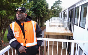 Anthony Tahere, who’s expected to be one of the first tenants at te Kohekohe, checks out the view from one of the first-floor units.