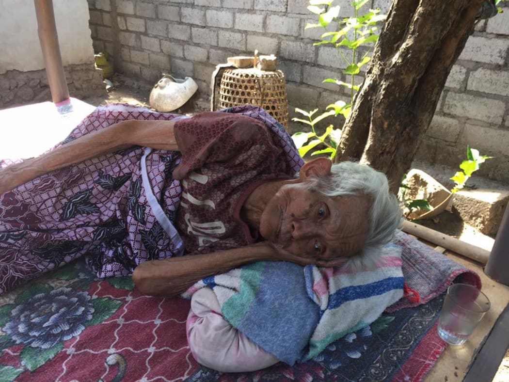 One of the evacuees is this 100-year-old man.