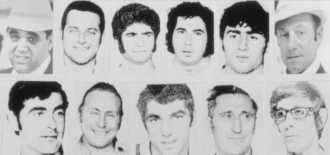 Portraits of the eleven Israeli athletes and coaches killed in Munich.