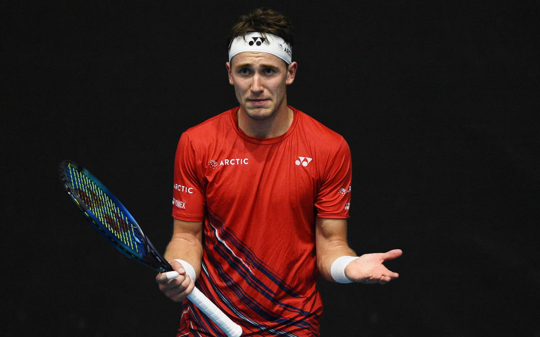 Casper Ruud of Norway during Day 3 of the 2023 Men's ASB Classic. ASB Tennis Centre, Auckland, New Zealand. Wednesday 11 January 2023. ©Copyright Photo: Chris Symes / www.photosport.nz