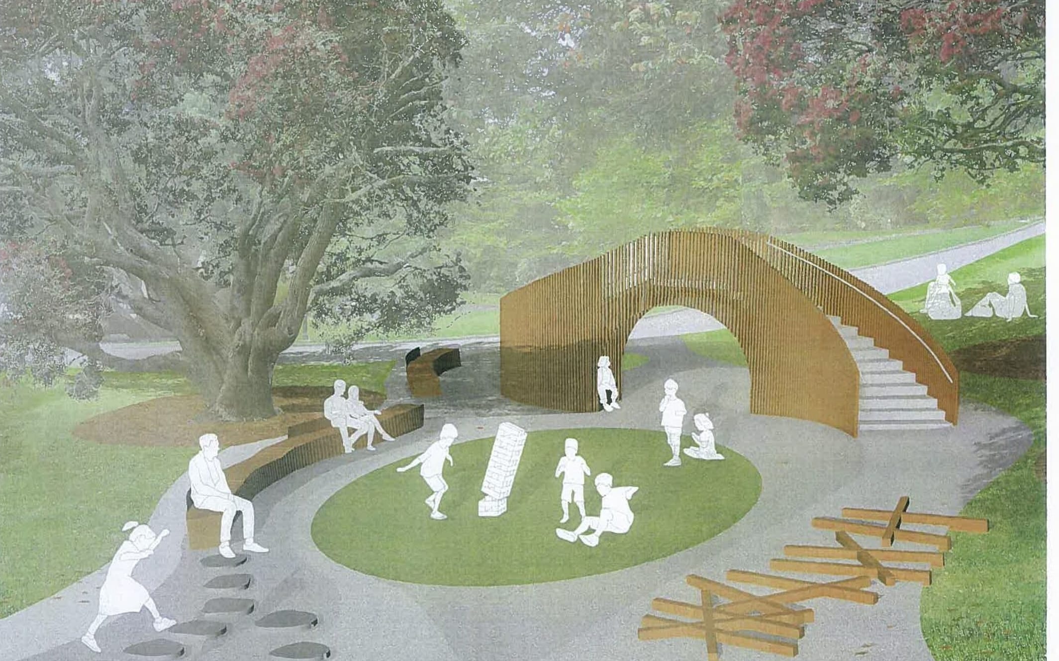 An illustration of what the playground will look like.