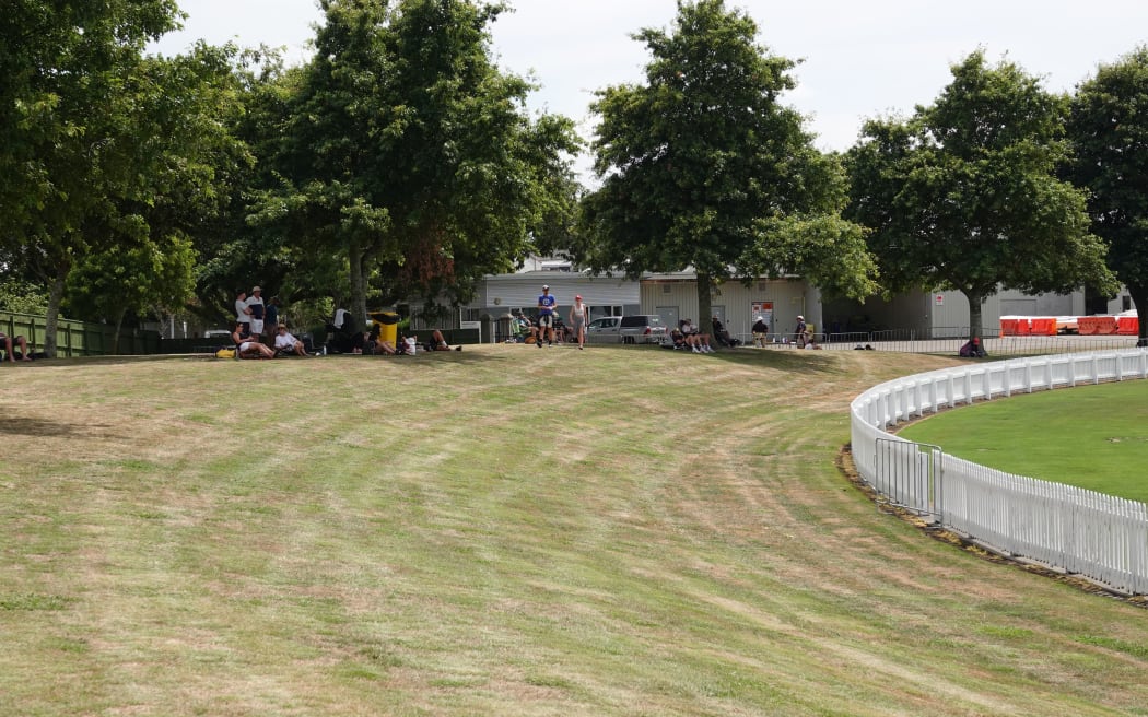 Empty bank at Fitzherbert Park, Palmerston North