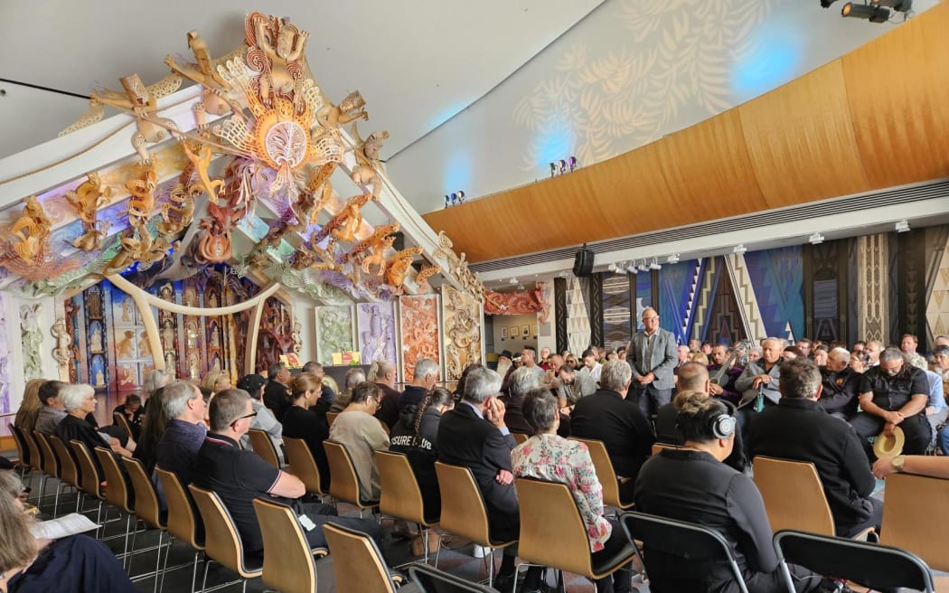 The powhiri to launch the new book Te Ata o Tu The New Zealand Wars Collection at Te Papa.