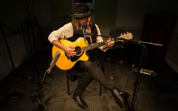 Andrew White performing for NZ Live at RNZ Auckland