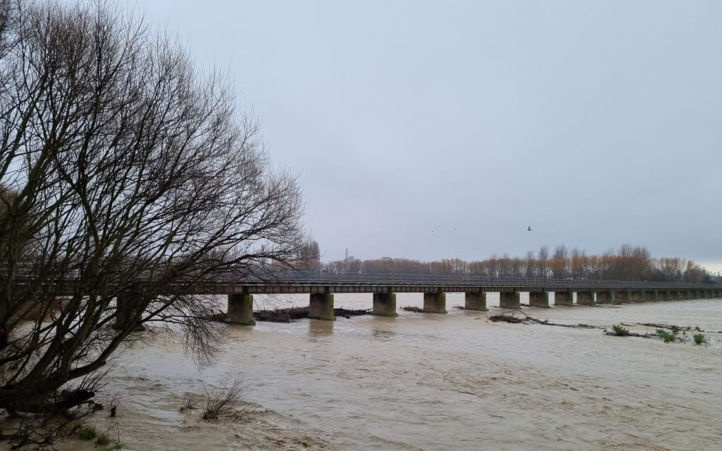 Ashburton River in flood