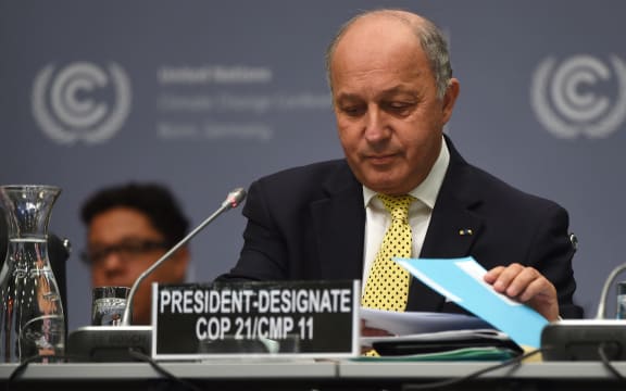 Laurent Fabius at the United Nations Framework Convention on Climate Change (UNFCCC) opening ceremony in Bonn, 1 June 2015.