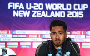 Junior All Whites captain Bill Tuiloma fronts the media
