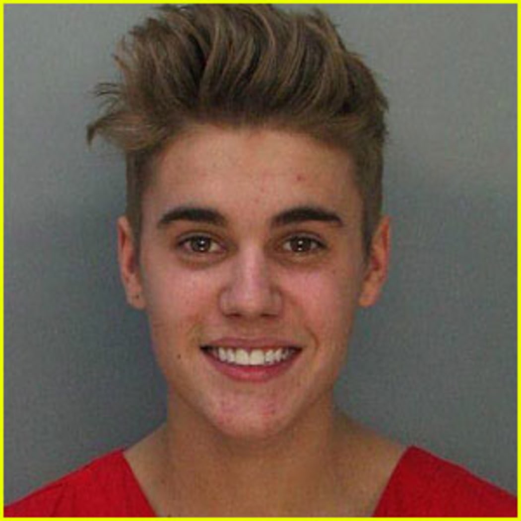 Justin Bieber's Miami Police Department mugshot.