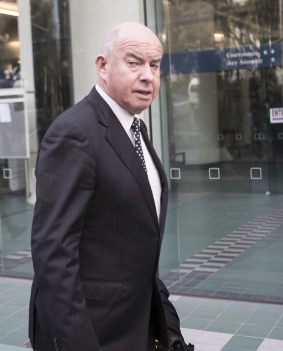 Sir Ngatata Love's defence lawyer Colin Carruthers QC leaving the High Court in Wellington.