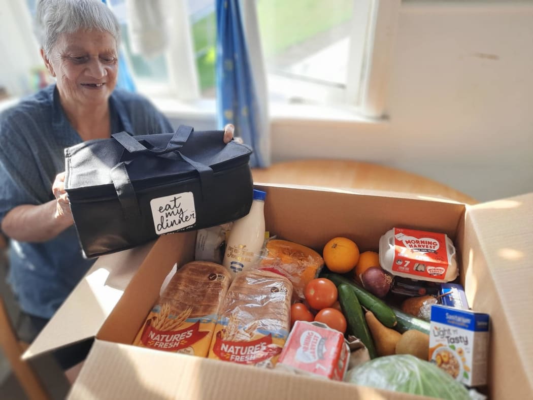 Ngāpuhi kaumātua receiving one of the care packages.