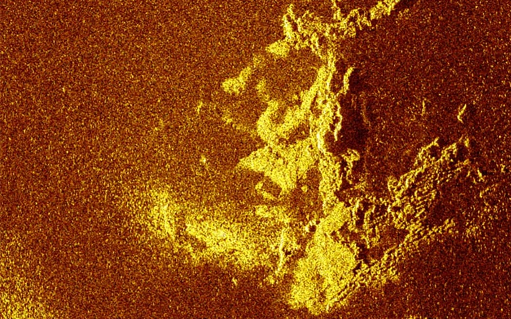Sonar imagery taken on November 1 shows the previously unidentified rock formation that was suspected to be Amelia Earhart's missing plane. Deep Sea Vision