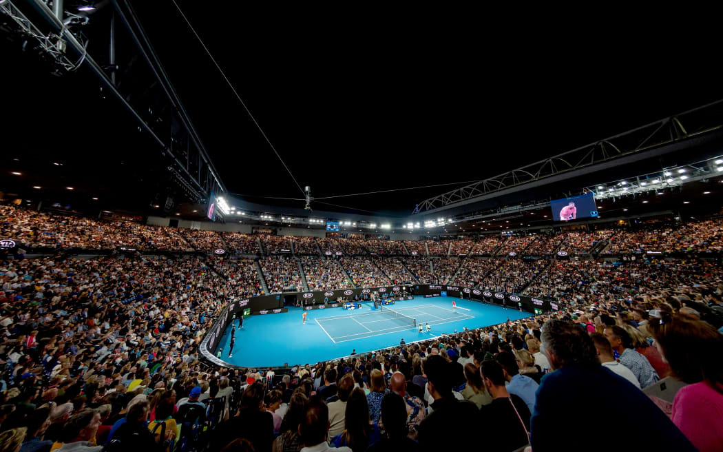 General view of inside Rod Laver Arena during the match between Nick Kyrgios of Australia and Rafael Nadal of Spain 2020.