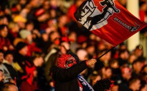 Fans during Super Rugby match Crusaders v Brumbies, at Christchurch Stadium.