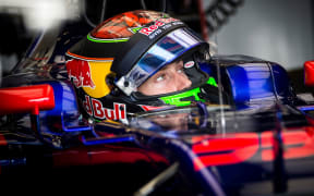 Brendon Hartley waits to hit the track during his Formula One debut.