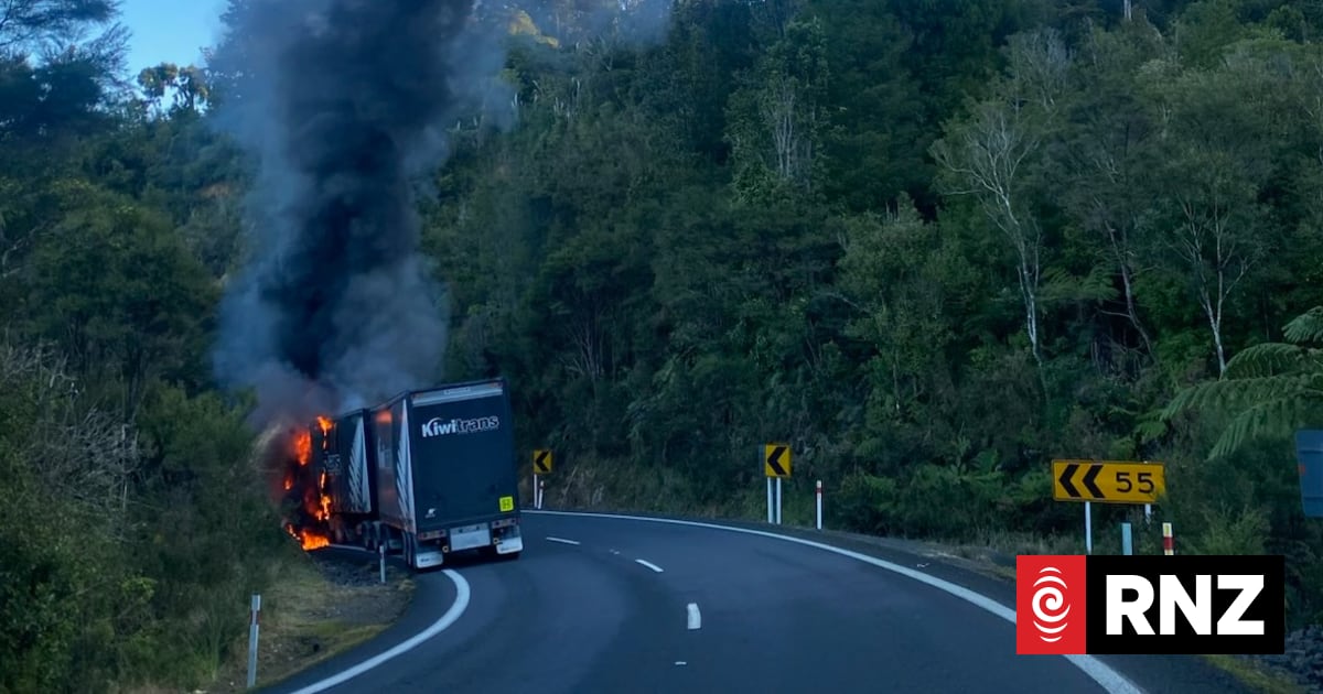 Truck explodes into flames on Coromandel highway