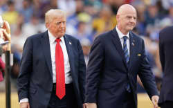 Donald Trump (L) and Gianni Infantino.