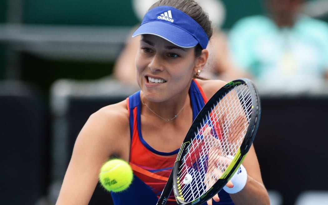 Ana Ivanovic competing at the 2014 ASB Classic.