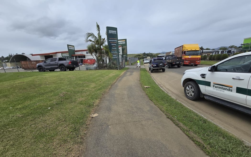 Silt lingers on NorthPark’s internal roading even after the road was swept in the wake of last week’s flooding in the Kaitāia precinct
