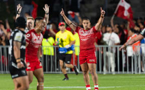 Tonga Tuimoala Lolohea celebrates.