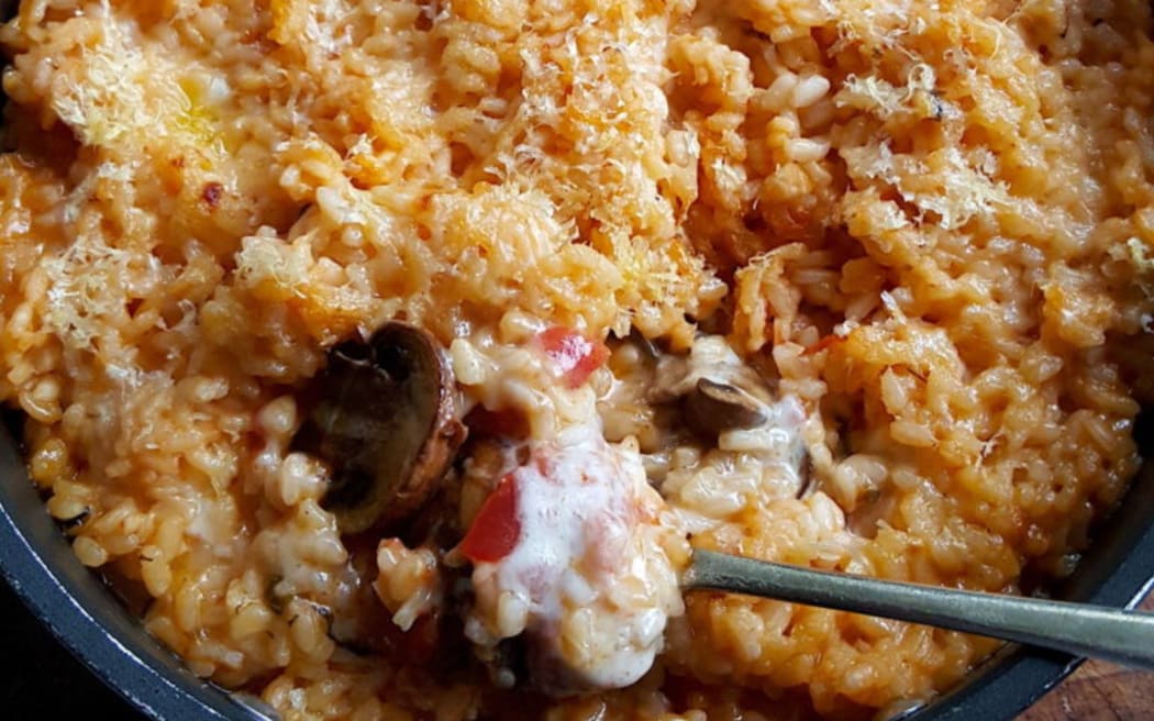 Julie Biuso's oven baked mushroom risotto.