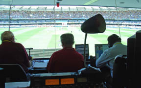 The view from the ABC commentary box for a cricket match in Australia.
