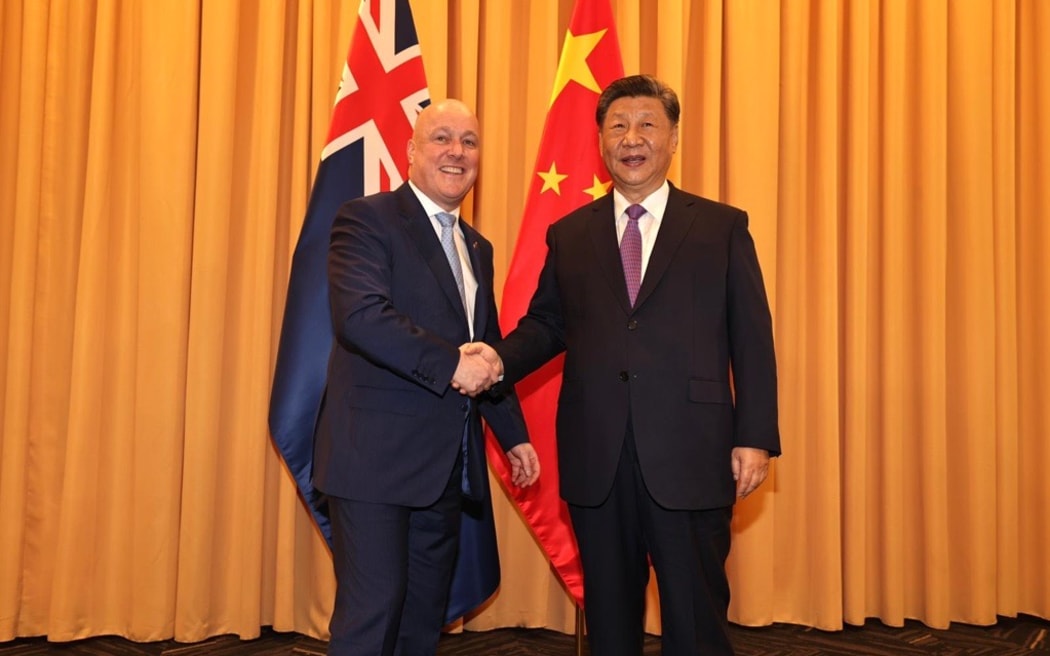 NZ Prime Minister Christopher Luxon meets with China's President, Xi Jinping, at the APEC Summit in Lima, Peru on November 16, 2024.