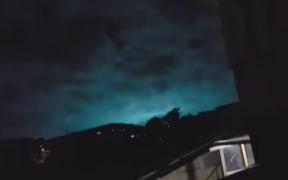 Lights seen above Wellington during yesterday's earthquake.