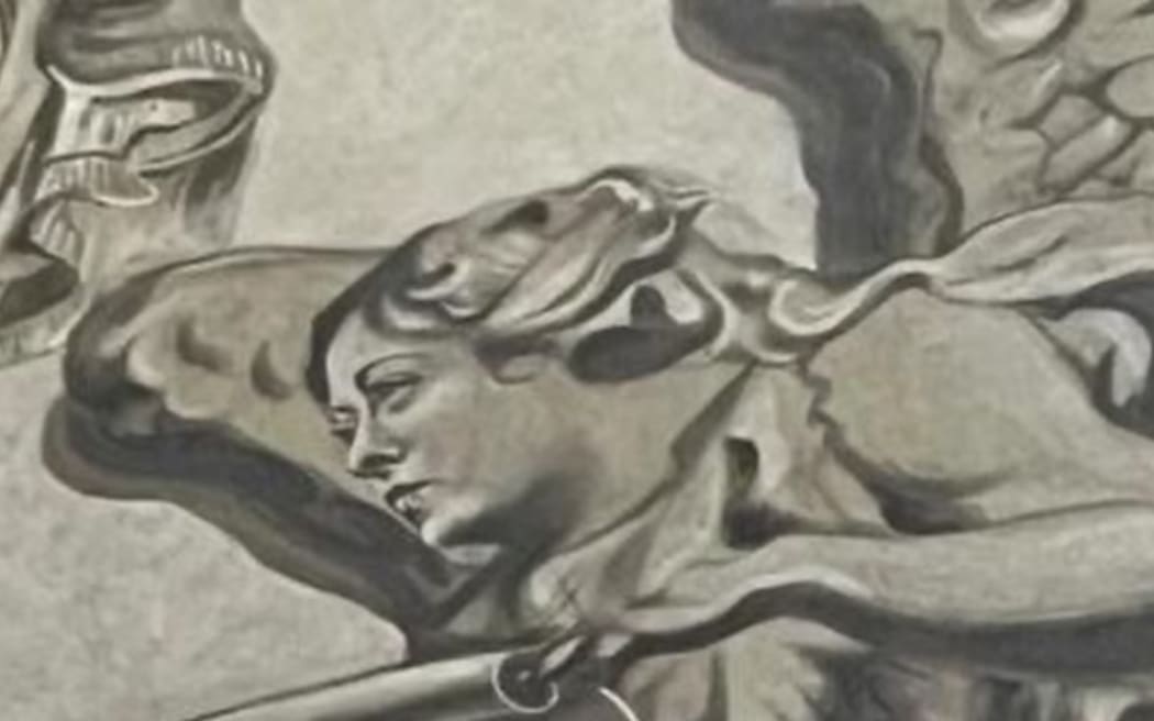 An angel in a church in central Rome  restored to look like Italian Prime Minister Giorgia Meloni