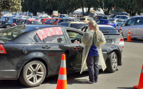 Many families with children queued up for Covid-19 testing at Whanganui Hospital today.
