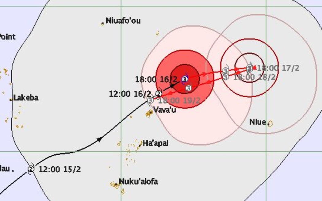 Cyclone Winston forecast track