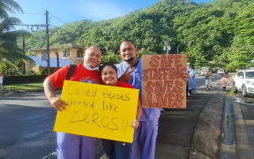 Nurses protesting at today's rally