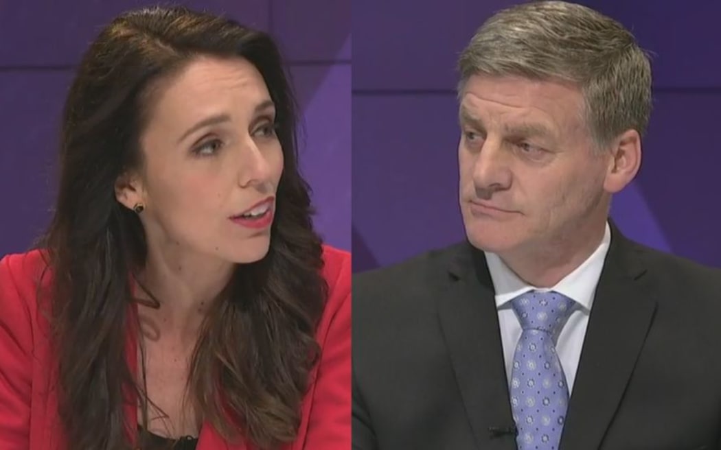 Jacinda Ardern and Bill English in the last leaders debate.