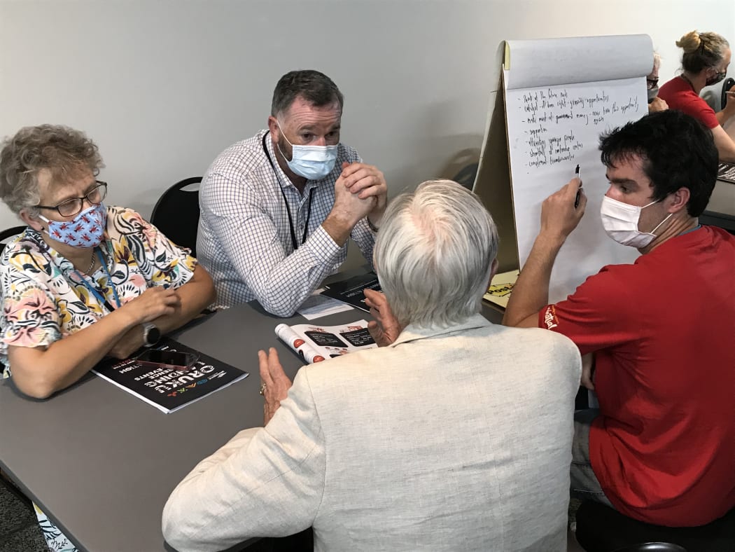 Small group sessions were held instead of the public giving feedback in front of everyone who attended the meeting