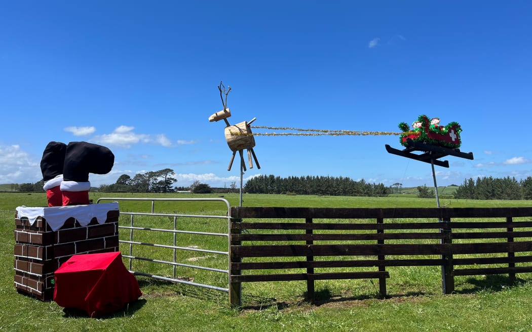 Reindeer spotted flying over paddocks in Taranaki.
