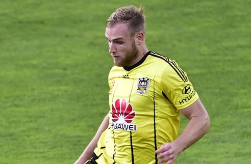 Wellington Phoenix striker Hamish Watson in action in the A-League, Sunday 20 March 2016