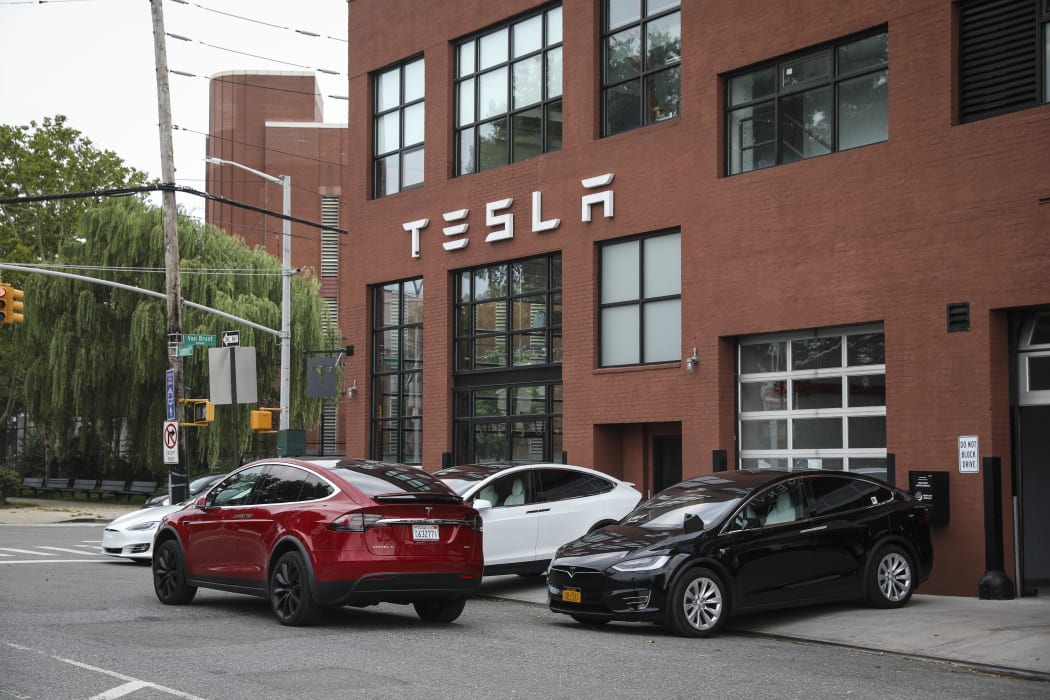 A Tesla dealership in Red Hook, Brooklyn, August 7, 2018 in New York City. Elon Musk told Tesla employees he is considering taking the electric car company private. Shares of Tesla rose over 10 percent after the announcement.