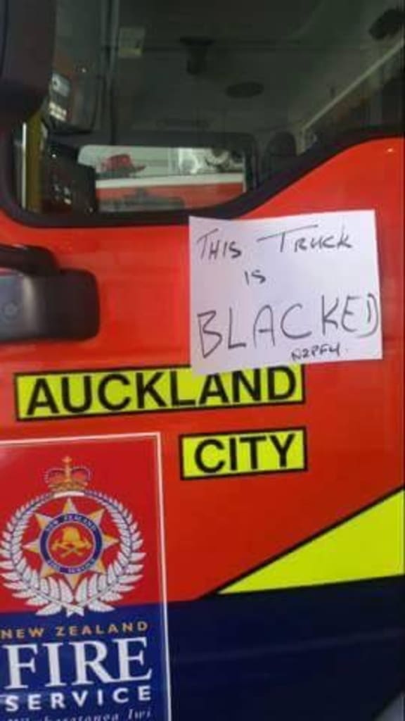 The black-listed fire truck.