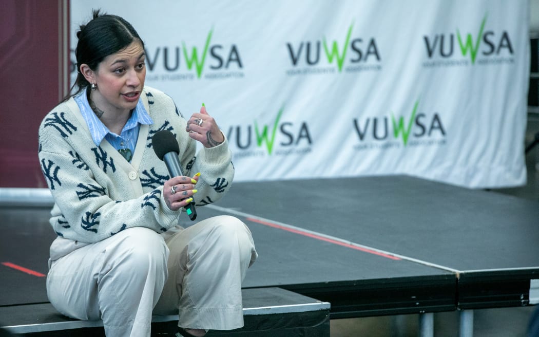 Tamatha Paul chats with Victoria University students at a Q and A
