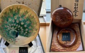 The porcelain plate and bamboo bowl gifted to the Invercargill City Council during a trip to Kumagaya, Japan, last year. Council said it purchased the suitcase because the items were too large for carry-on and needed to be protected.