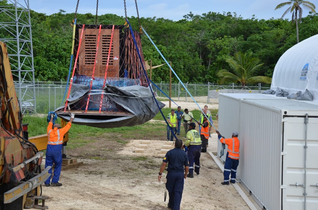 Elephant Anjalee lifted into quarantine facility in Niue