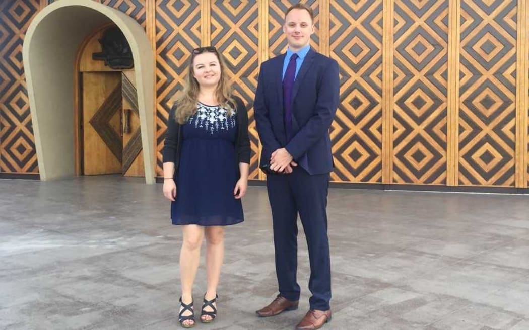 NZ Hansard editors Hayley Locke and Luke Harris in PNG to assist their inter-parliamentary colleagues review their procedures. November 2017